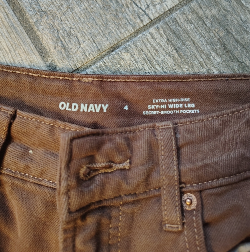 Old Navy Brown High Rise Wide Leg Straight Jeans - Picture 11 of 11